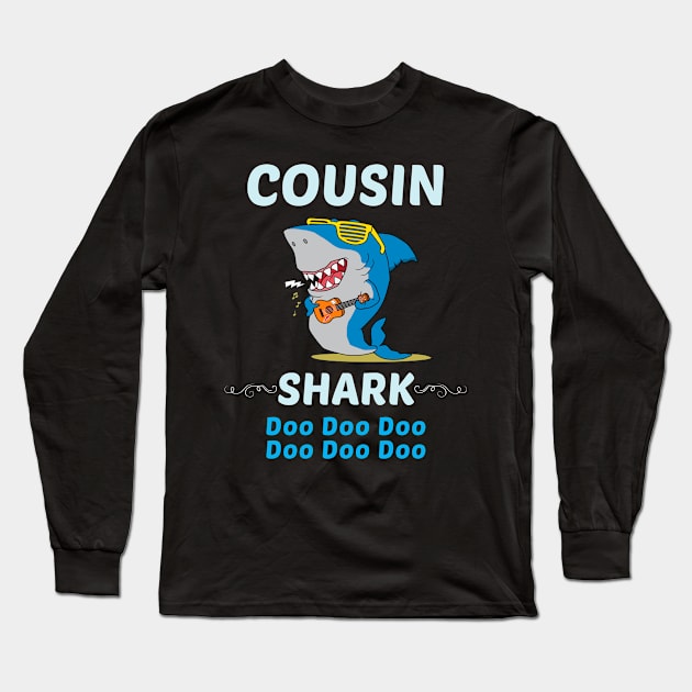 Family Shark 2 COUSIN Long Sleeve T-Shirt by blakelan128